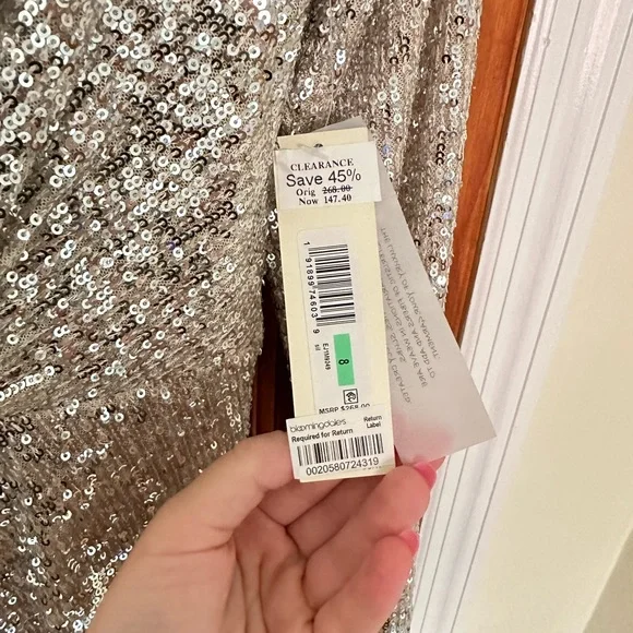 Sequined long Eliza J evening gown - Picture 4 of 6